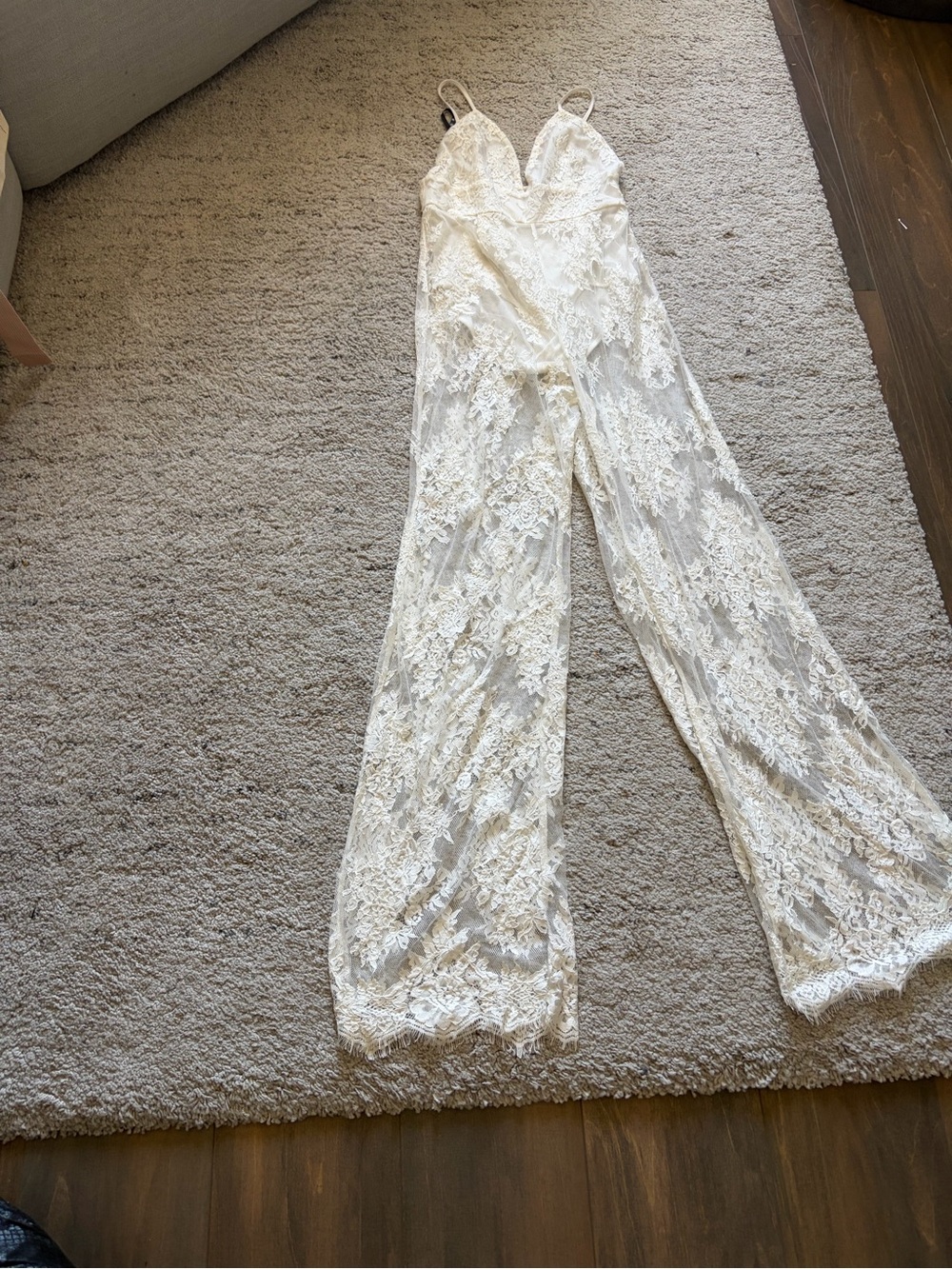 Missguided White Lace Jumpsuit Romper